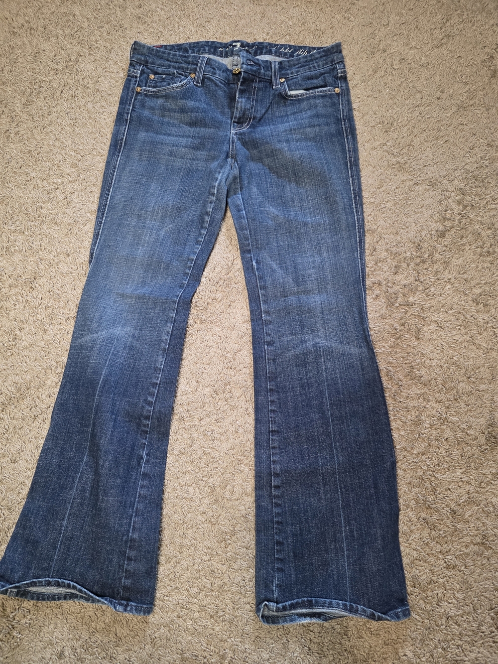 7 For All Mankind Dark Blue Flare Jeans